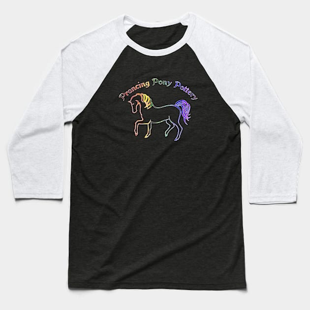 Prancing Pony Pottery Rainbow Swag Baseball T-Shirt by Tiger Torre